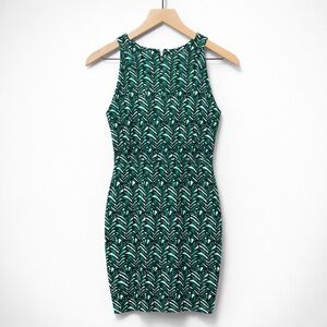 bodycon dress h&m green Women's Green Open-backed bodycon dress